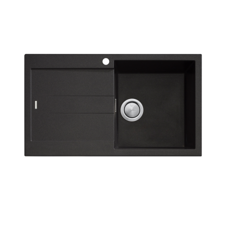 SANTORINI SINGLE BOWL TOPMOUNT SINK WITH DRAINER RHB ST-BL1522 OF BLACK
