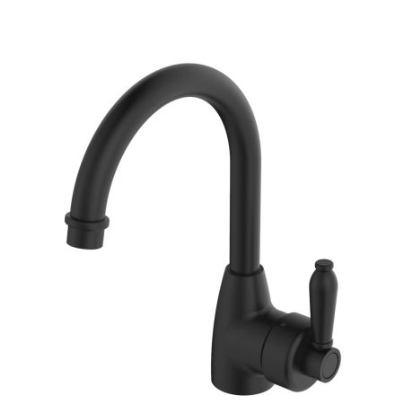 ELEANOR GOOSENECK BASIN MIXER 202104BL MATTE BLACK