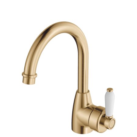 ELEANOR GOOSENECK BASIN MIXER 202104UB-LF URBAN BRASS/CERAMIC