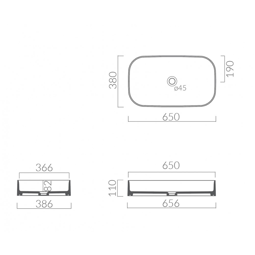 RAK FEELING OVAL ABOVE COUNTER BASIN 550X350MM 606100W WHITE - Choice ...